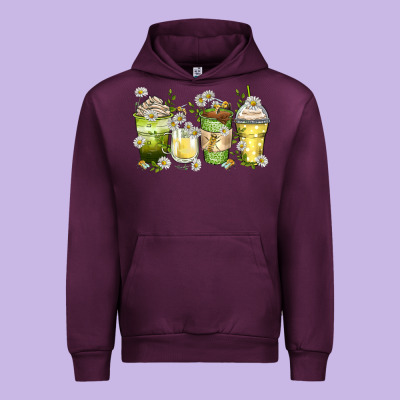 Daisy Coffee Cups Urban Hoodie Designed By Zillion Design Studio
