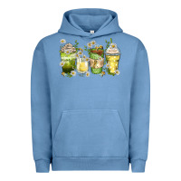 Pigment Pebble Blue daisy coffee cups Urban Hoodie - Zillion Design Studio