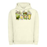 Pigment Pistachio daisy coffee cups Urban Hoodie - Zillion Design Studio
