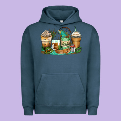Fishing Coffee Cups Urban Hoodie Designed By Zillion Design Studio