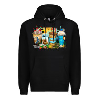 Black louisiana coffee cups Premium Hoodie - Zillion Design Studio