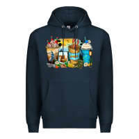 Navy louisiana coffee cups Premium Hoodie - Zillion Design Studio