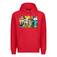 Red louisiana coffee cups Premium Hoodie - Zillion Design Studio