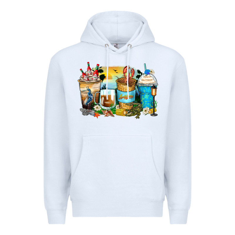 Louisiana Coffee Cups Premium Hoodie by Zillion Design Studio | Teevron