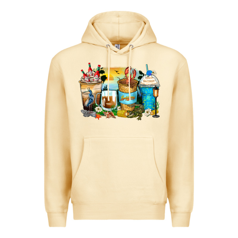 Louisiana Coffee Cups Premium Hoodie by Zillion Design Studio | Teevron