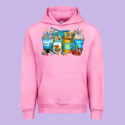 Hanukkah Coffee Cups Urban Hoodie Designed By Zillion Design Studio
