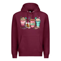 Burgundy mom coffee cups Premium Hoodie - Zillion Design Studio
