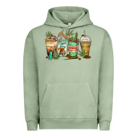 Pigment Oil Green highly caffeinated coffee cups Urban Hoodie - Zillion Design Studio