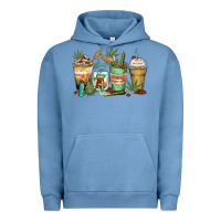 Pigment Pebble Blue highly caffeinated coffee cups Urban Hoodie - Zillion Design Studio