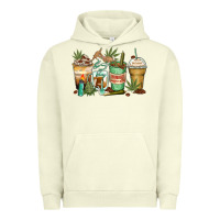 Pigment Pistachio highly caffeinated coffee cups Urban Hoodie - Zillion Design Studio