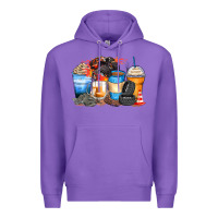 Purple monster truck coffee cups Premium Hoodie - Zillion Design Studio
