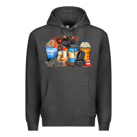 Charcoal Heather monster truck coffee cups Premium Hoodie - Zillion Design Studio