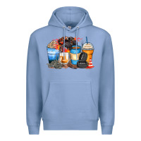 Colony Blue monster truck coffee cups Premium Hoodie - Zillion Design Studio