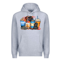 Heather Grey monster truck coffee cups Premium Hoodie - Zillion Design Studio