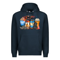Navy monster truck coffee cups Premium Hoodie - Zillion Design Studio