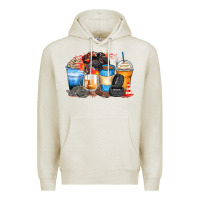 Oatmeal Heather monster truck coffee cups Premium Hoodie - Zillion Design Studio