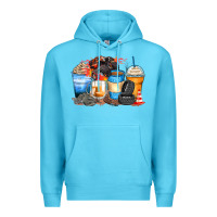 Ocean Blue monster truck coffee cups Premium Hoodie - Zillion Design Studio