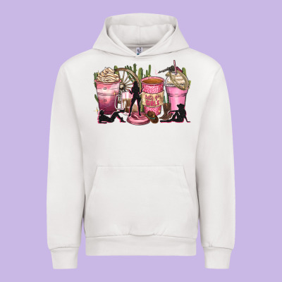 Let's Go Girls Coffee Cups Urban Hoodie Designed By Zillion Design Studio