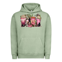Pigment Oil Green let's go girls coffee cups Urban Hoodie - Zillion Design Studio