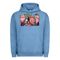 Pigment Pebble Blue let's go girls coffee cups Urban Hoodie - Zillion Design Studio