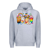 Heather Grey pride coffee cups Premium Hoodie - Zillion Design Studio