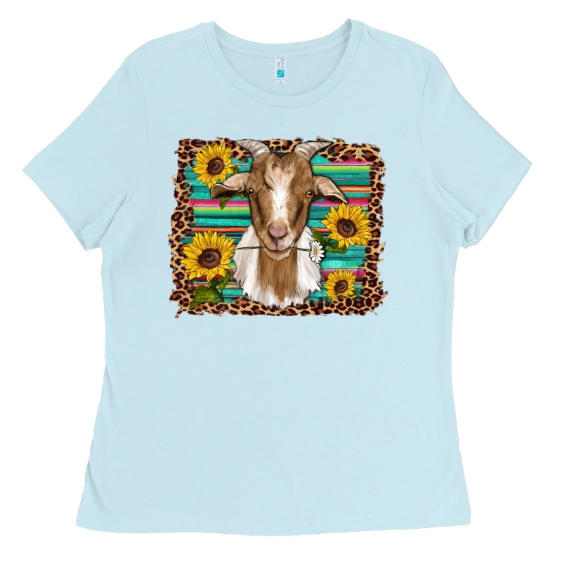Goat Daisy Sunflowers Leopard Serape Glitter Ladies Tee by Artiststas | Teevron