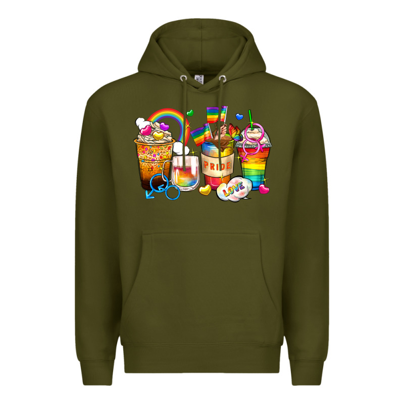 Pride Coffee Cups Premium Hoodie by Zillion Design Studio | Teevron