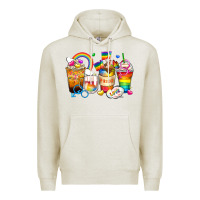 Oatmeal Heather pride coffee cups Premium Hoodie - Zillion Design Studio