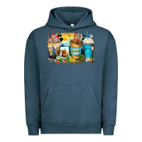 Pigment Midnight Navy louisiana coffee cups Urban Hoodie - Zillion Design Studio