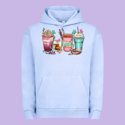 Mom Coffee Cups Urban Hoodie Designed By Zillion Design Studio