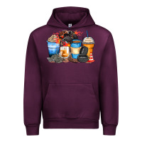 Mauve Wine monster truck coffee cups Urban Hoodie - Zillion Design Studio