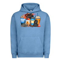 Pigment Pebble Blue monster truck coffee cups Urban Hoodie - Zillion Design Studio