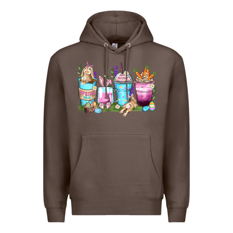 Rabbit Coffee Cups Premium Hoodie by Zillion Design Studio | Teevron