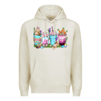 Oatmeal Heather rabbit coffee cups Premium Hoodie - Zillion Design Studio