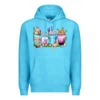 Ocean Blue rabbit coffee cups Premium Hoodie - Zillion Design Studio