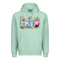 Seafoam rabbit coffee cups Premium Hoodie - Zillion Design Studio