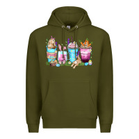 Army Green rabbit coffee cups Premium Hoodie - Zillion Design Studio