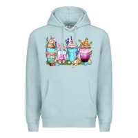 Blue Mist rabbit coffee cups Premium Hoodie - Zillion Design Studio