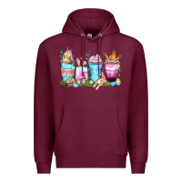 Burgundy rabbit coffee cups Premium Hoodie - Zillion Design Studio