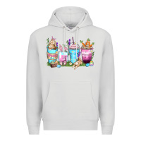 Dove Grey rabbit coffee cups Premium Hoodie - Zillion Design Studio