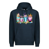 Navy rabbit coffee cups Premium Hoodie - Zillion Design Studio