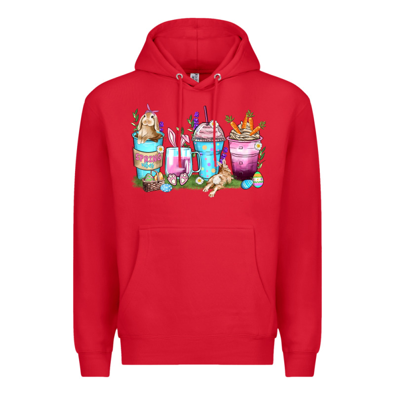 Rabbit Coffee Cups Premium Hoodie by Zillion Design Studio | Teevron