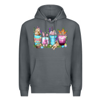 Rock rabbit coffee cups Premium Hoodie - Zillion Design Studio