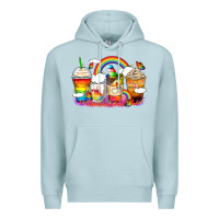 Blue Mist rainbow coffee cups Premium Hoodie - Zillion Design Studio