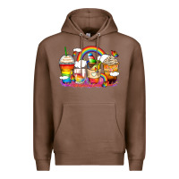 Chestnut rainbow coffee cups Premium Hoodie - Zillion Design Studio