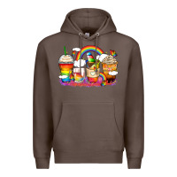 Coffee rainbow coffee cups Premium Hoodie - Zillion Design Studio