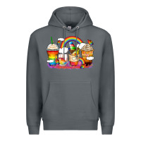 Rock rainbow coffee cups Premium Hoodie - Zillion Design Studio