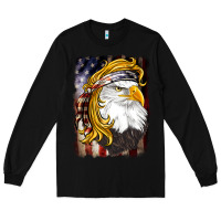 Black american mullet   eagle Long Sleeve Tee - BarkalooDesign