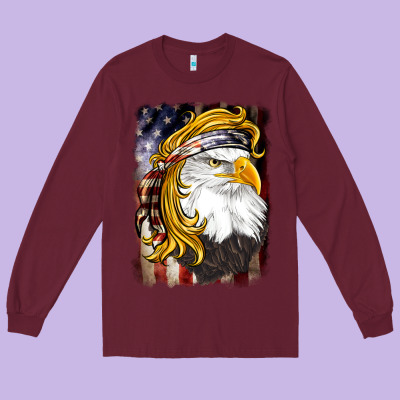 American Mullet   Eagle Long Sleeve Tee Designed By Barkaloodesign