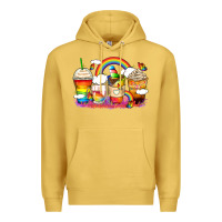 Antique Gold rainbow coffee cups Premium Hoodie - Zillion Design Studio